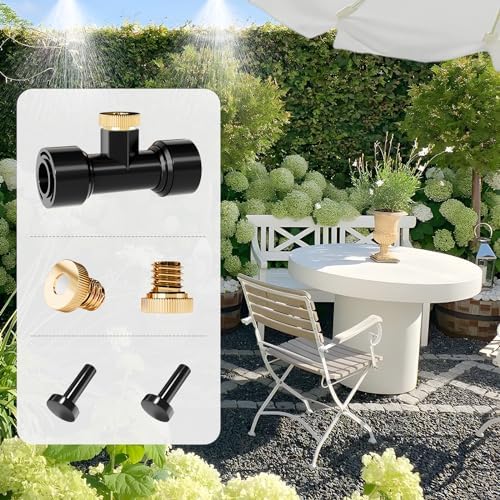 Misting Nozzles Kit Include 24 Pcs Misting nozzle 20 Pcs Misting 4 Pcs Plug nozzle tees for Outdoor Spray Cooling System (48 Pieces) - Image 6