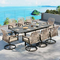 SUNSHINE VALLEY Swivel Patio Dining Set, Extendable Metal Table & 8 Chairs by SUNSHINEVALLEY