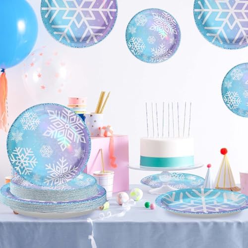 Grencian 96Pcs Blue Frozen Snowflake Party Decoration, Serve 24 - Image 6