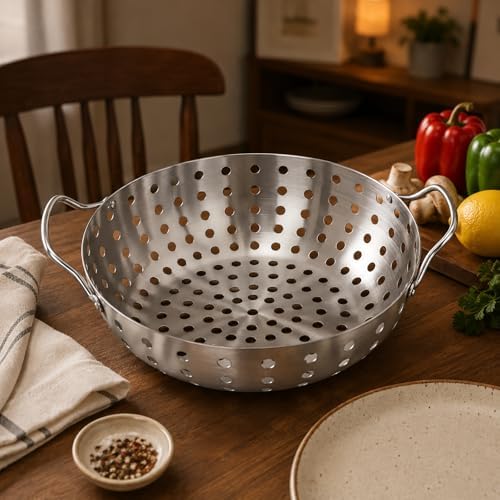 Grill Basket for Outdoor– Stainless Steel Grill Basket for Vegetables, Seafood & Small Foods, Durable BBQ Cooking Accessory for Charcoal and Gas Grills - Image 5