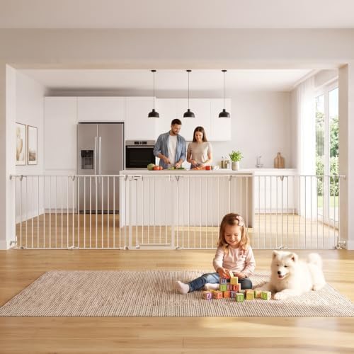 Mumeasy 150" Extra Wide Baby Gate, Play Yard Long Dog Gate for Doorways by Mumeasy-FocusonBabyPetSafetyGate