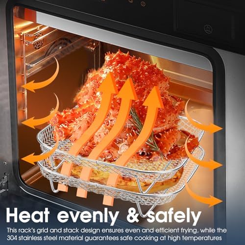 2-Tier Square Air Fryer Rack for Ninja, Cosori, Instant Vortex & Chefman - Image 3