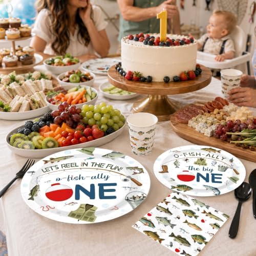 168 Pcs O-Fish-Ally One Birthday Party Decorations, Serves 24 - Image 6