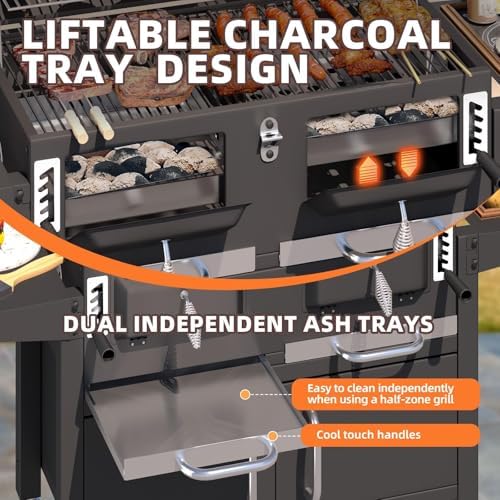 36 In Large Charcoal Grill with Storage Cabinet - Image 5