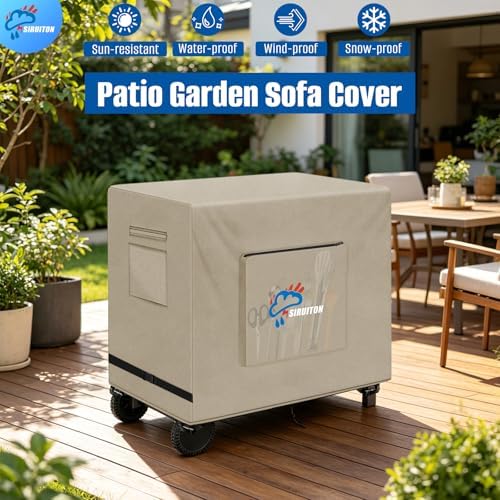 SIRUITON 600D Outdoor Bar Cart Cover for 48" Portable Outdoor Table - Image 5
