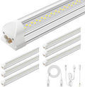 ELEKICO 6 Pack 50w 4ft Led Shop Light, Super Bright 7500lm 5000k V Shape 4' Led Shop Lights, Linkable 4 Foot Led Shop Lights for Garage Warehouse, Supermarket, Basement, Barn, Storage Area by ELEKICO