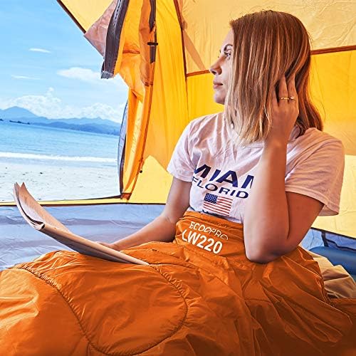 ECOOPRO Warm Weather Sleeping Bag - Portable, Waterproof, Compact Lightweight, Comfort with Compression Sack - Great for Outdoor Camping, Backpacking & Hiking-83 L x 30" W Fits Adults - Image 5