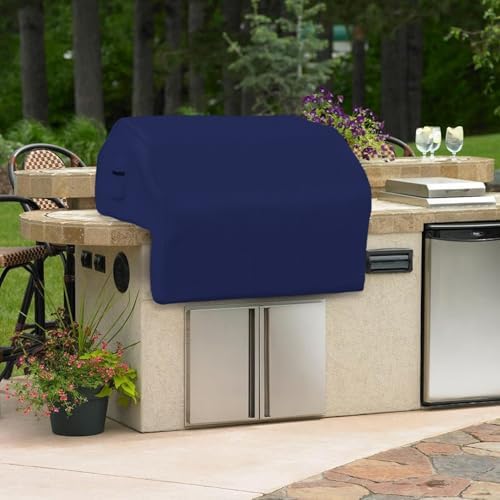 Covers & All Built-in Grill Cover for Outdoor Grill – Heavy Duty 12 oz Waterproof Built-in BBQ Grill Cover, PVC-Coated Polyester with Elastic Hem for Snug Fit (57 x 27 x 26 inches, Blue) - Image 5