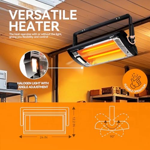 BEYOND HEAT Electric Garage Heater 120V, 1500W Radiant Space Heater, 2-Pack - Image 4