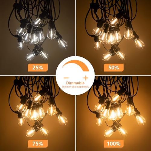 SUNTHIN 96FT Outdoor String Lights with 32 LED Shatterproof Bulbs - Image 3