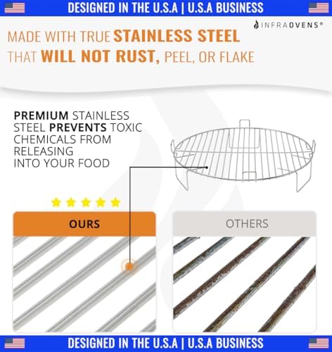 2 inch Anti Rust Stainless Steel Grill Rack Compatible with Nuwave® Oven Pro, Pro Plus, Elite, Breville, Black & Decker, Convection Oven Replacement, Stackable, Reversible 1 inch for Cooking, Cooling - Image 4