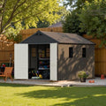 Patiowell 8x12 FT Resin Outdoor Storage Shed with Floor, Chocolate by Patiowell