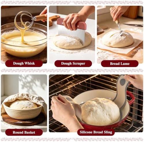 Umite Chef 6QT Enameled Dutch Oven for Sourdough Starter Kit - Image 4