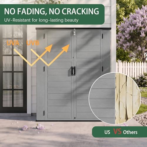 Outdoor Storage Shed Resin Waterproof Storage Cabinet for Patio Garden - Image 4