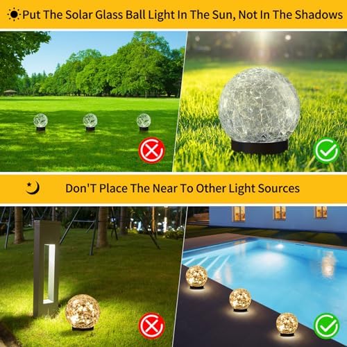 JKIMK Solar Globe Lights Outdoor Waterproof-Solar Balls for Garden - Image 2