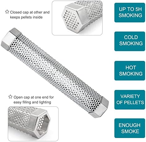 12" Smoke Tube for Pellet Smoker Stainless Steel 1pack - Image 4