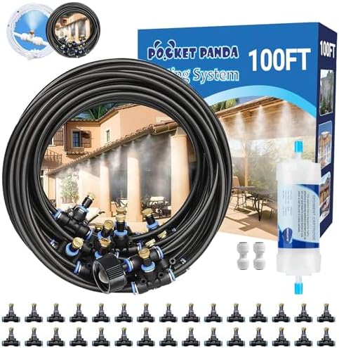 Misters for Outside Patio, Outdoor Water Misting System,100FT|30M. by POCKETPANDA
