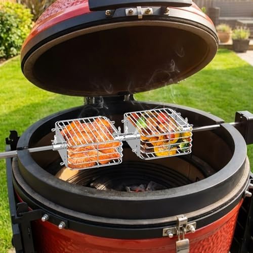 onlyfire Stainless Steel Rotisserie Basket Set BBQ Grilling Basket, 2pcs - Image 5