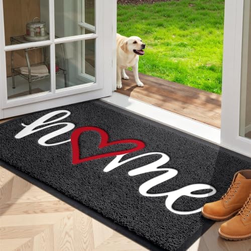 StepLively Door Mat Indoor Outdoor Welcome Mat for Entrance, 32x20in Black by StepLively