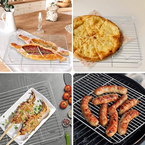 2Pcs Basting Cover & Wire Rack, Leonyo Cheese Melting Dome for Griddle, Griddle Accessories with Rectangular Steam Dome Lids, 11"x 9" Cookies Cooling Rack for Oven Baking, Outdoor BBQ Flat Top Grill - Image 5