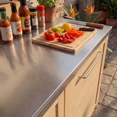 MOUMON Patio Kitchen Sink Cabinet with Stainless Steel Countertop - Image 5