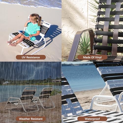 LukLoy 2" Wide 60ft Long Vinyl Straps for Patio Chairs Repairs, Black - Image 3