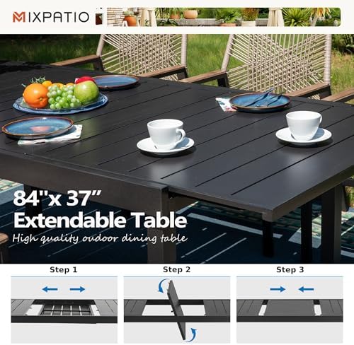 MIXPATIO Outdoor Expandable Table for 6-8, Large Metal Dining Table - Image 4