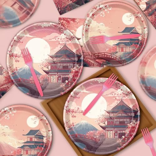 Hibachi Party Plates Napkins Tableware Japanese Decoration 96PCS - Image 5