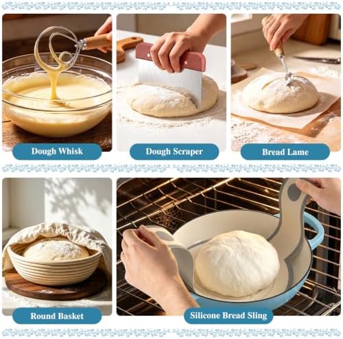 Umite Chef 6QT Enameled Cast Iron Dutch Oven Bread Baking Gift Set - Image 5