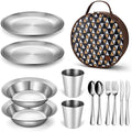 Odoland Stainless Steel Camping Mess Kit for Outdoor Family & Person by Odoland