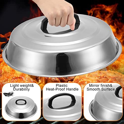 Pinkunn 8 Pack Griddle Basting Cover, 12 Inch Melting Dome Set - Image 4