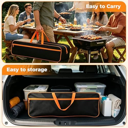Grill Utensil Tool Storage Bag for Outdoor Grilling, Extra Large 25" x 10" x 8" BBQ Accessory Storage, Heavy-Duty Utensil Grill Accessories Organizer Case Storage Compatible with Blackstone - Image 5