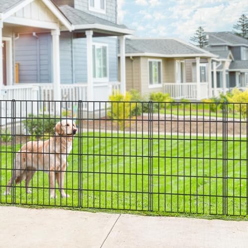 Metal Garden Fence 40 in x 11.7 ft, Outdoor Dog Fence with Stakes for Yard by FOREHOGARGARDEN%EF%BC%86HOME