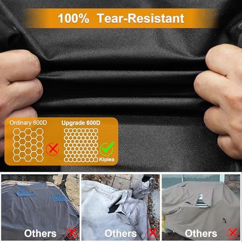 Kipiea 600D Pellet Grill Cover for Camp Chef Woodwind 24, Woodwind Pro 24, Waterproof BBQ Smoker Cover, UV Resistant, No Tear, No Fading - Image 6