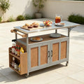 60.6" Foldable Outdoor Kitchen Island with Storage&Locking Wheels by Unknown