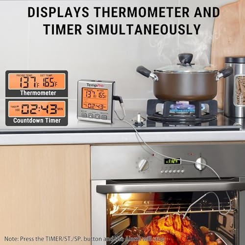 TempPro TempTrack Digital Meat Thermometer for Cooking and Grilling - Image 3