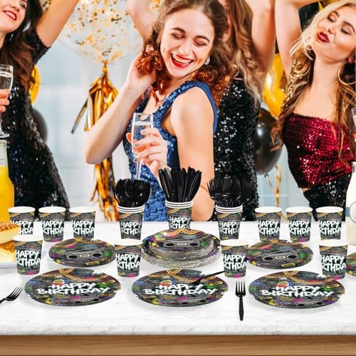 168Pcs 80's 90's Birthday Party Decorations for Men Women, Serves24 - Image 6
