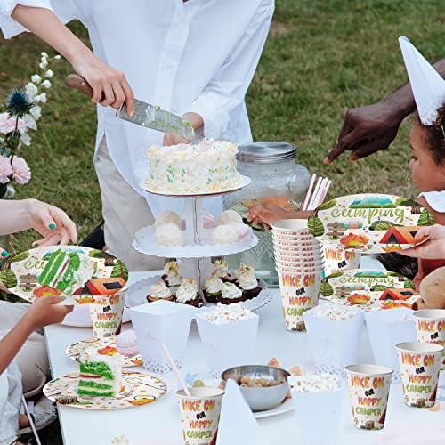 Camping Party Decorations - Camping Themed Paper Plates and Napkins for Kids Birthday Party, Serves 20 Guests - Image 6