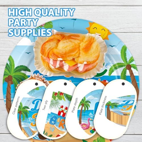 96Pcs Hawaiian Dive into Five Party Decorations, Serves 24 - Image 6