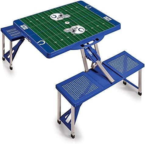 Picnic TIME NFL Football Field Folding Picnic Table, Camping Table, Outdoor Table with Umbrella Hole by PicnicTimeFamilyofBrands