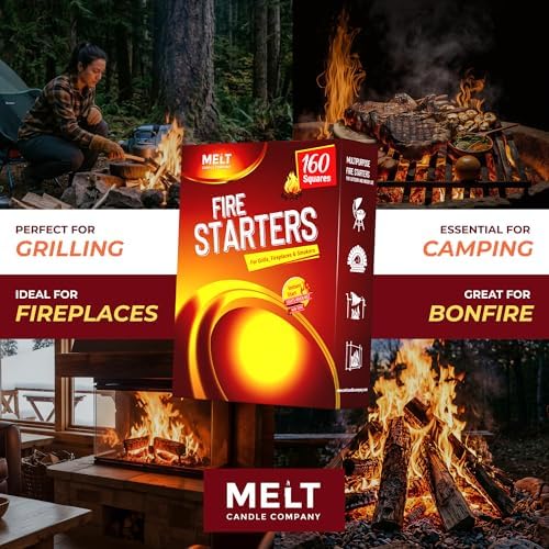 Melt Candle Fire Starter 160 Cubes for Charcoal Grill, Campfire & Fireplace - Image 3