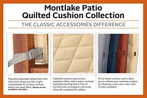Classic Accessories Montlake Water-Resistant 21 x 20 x 4 Inch Wide Back Patio Quilted Lounge Cushion, Navy, Outdoor Loveseat Cushions - Image 5