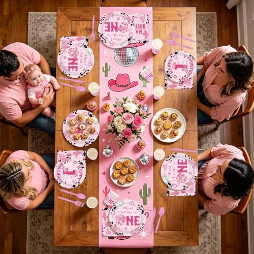 168Pcs Disco Cowgirl 1st Birthday Party Decorations for Cowgirls Serves 24 - Image 6