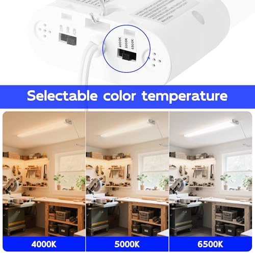 hykolity LED Shop Lights 4FT with Power Cord,5500LM,3 Power Level&3CCT - Image 3