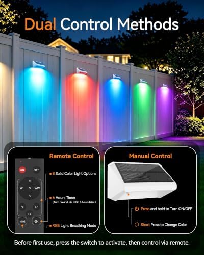 Fence Lights Solar Powered with Remote 16 Pack, IP65 Waterproof - Image 4