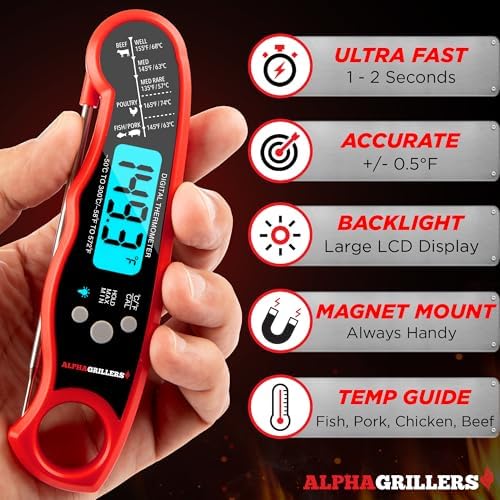 Alpha Grillers Instant Read Meat Thermometer Digital, Cooking, Food, Grill - Image 2