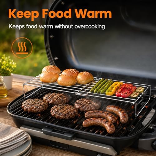 Hisencn 19.8 Inch Foldable Warming Rack for Small Gas Grills - Image 6