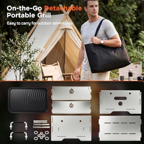 Stainless Steel Portable Tabletop Charcoal Grill, Foldable Camping Grill - Image 6