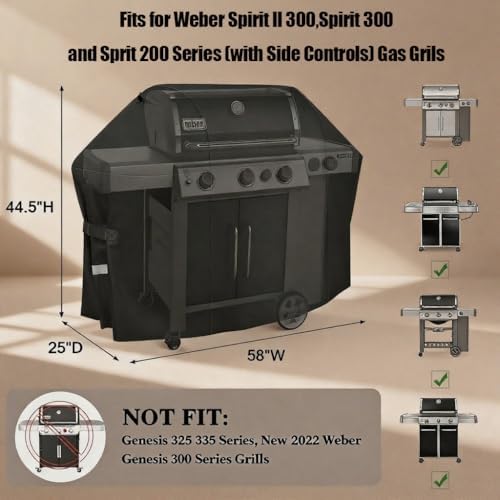 58 Inch Grill Cover for Weber Genesis/Genesis II 300 Series Grills - Image 2
