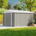 Patiowell 8x10 FT Outdoor Storage Shed, Metal Sheds, Gray by Patiowell